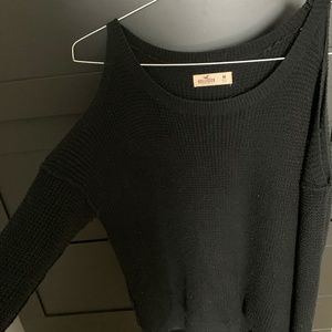 Black Open Shoulder Sweater